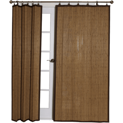 Bamboo Ring Top Curtain Panel Colonial Brown