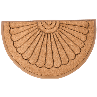 BirdRock Home Round Natural Coir and Rubber Doormat
