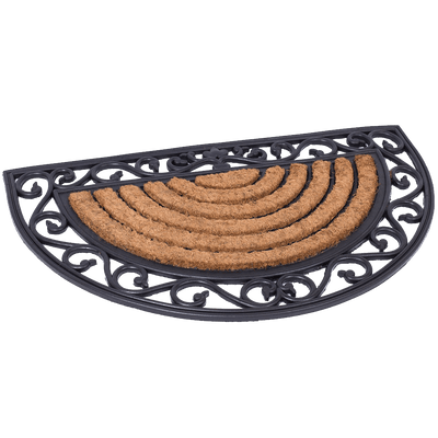 BirdRock Home Round Natural Coir and Rubber Doormat