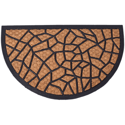 BirdRock Home Round Natural Coir and Rubber Doormat