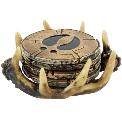 Old West Deer Antler Coasters Set with Outdoors Cabin Decor