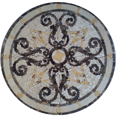 Tile Floor Medallion Marble Mosaic