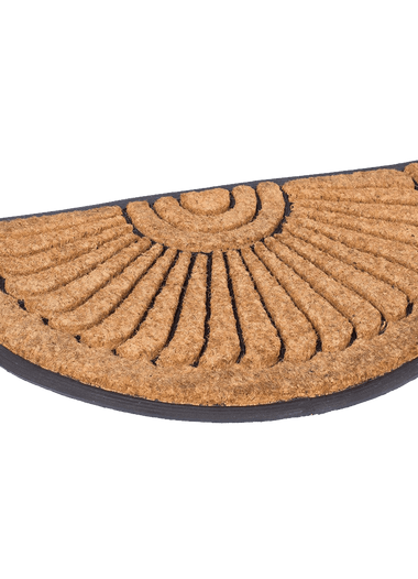 BirdRock Home Round Natural Coir and Rubber Doormat