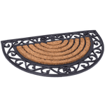 BirdRock Home Round Natural Coir and Rubber Doormat